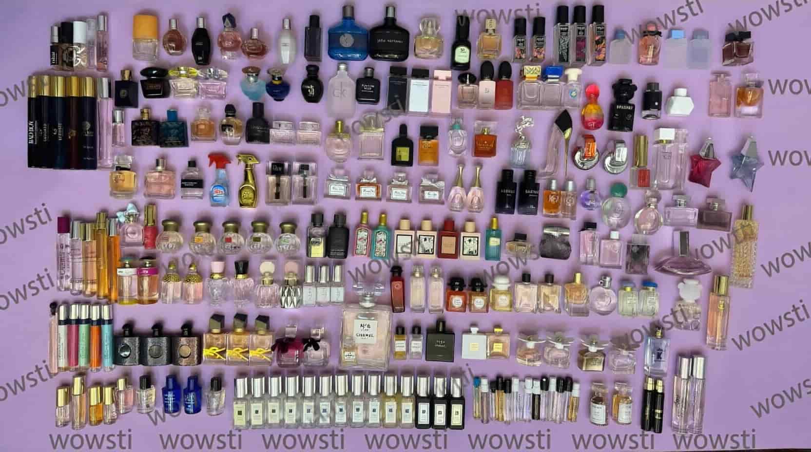 Illustration showing perfume label strategy and bottle decoration combinations